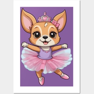 Chihuahua Ballerina Cartoon Posters and Art